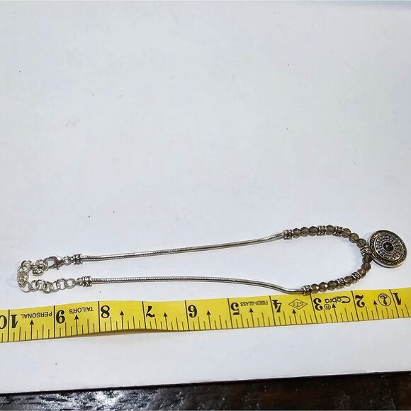 Brighton Crystal Beaded Round Pendant Silver Plated Necklace - Picture 3 of 6